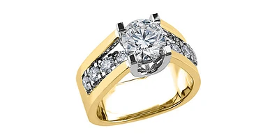 14K Yellow Gold 1.45cttw Canadian Diamond Engagement Ring, 6.5 - / White