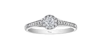 10K White Gold 0.25cttw Canadian Diamond Engagement Ring, Size 6.5