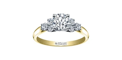18K Yellow Gold 1.00cttw Canadian Diamond Engagement Ring, Size 6.5