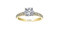 18K Yellow Gold 0.50cttw Round Brilliant Cut Canadian Diamond Engagement Ring - / 14K White