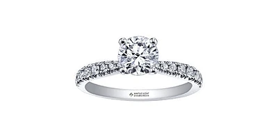 18K White Gold and Palladium 1.25cttw Canadian Diamond Engagement Ring