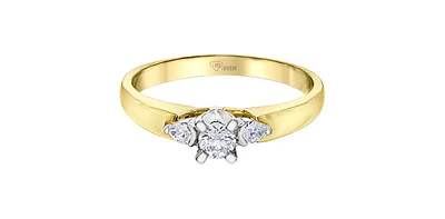 10K Yellow & White Gold 0.25cttw Canadian Diamond Engagement Ring - / 4.5