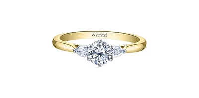 14K White & Yellow Gold 0.70cttw Canadian Diamond Engagement Ring