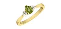10K Yellow Gold Peridot and Diamond Ring
