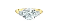 14K Yellow and White Gold 2.45Cttw Lab Grown Round Cut Diamond Engagement Ring
