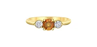 14K Yellow Gold Sapphire & Diamond Ring