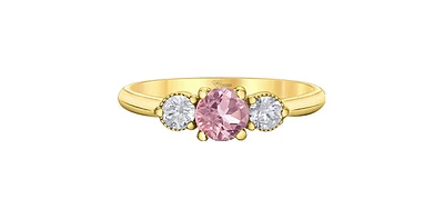 14K Yellow Gold Sapphire & Diamond Ring