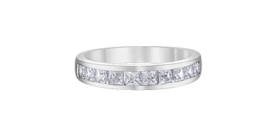 14K White Gold 1.00cttw Princess Cut Diamond Channel Anniversary Band, 6.5 - /