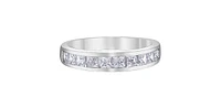 14K White Gold 1.00cttw Princess Cut Diamond Channel Anniversary Band, 6.5 - /
