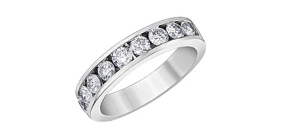 14K White Gold 1.00cttw Lab Grown Channel Set Diamond Anniversary Band