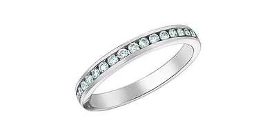 14K White Gold 0.25cttw Lab Grown Channel Set Diamond Anniversary Band