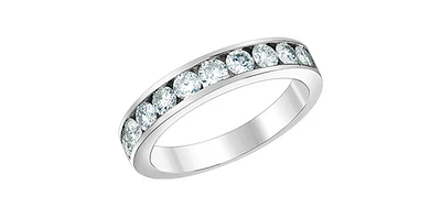 14K White Gold 0.50cttw Lab Grown Channel Set Diamond Anniversary Band