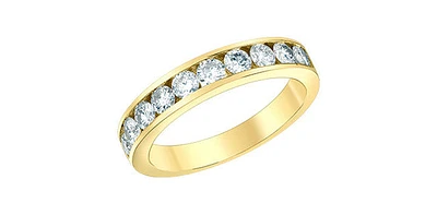 14K Yellow Gold 0.75cttw Lab Grown Channel Set Diamond Anniversary Band