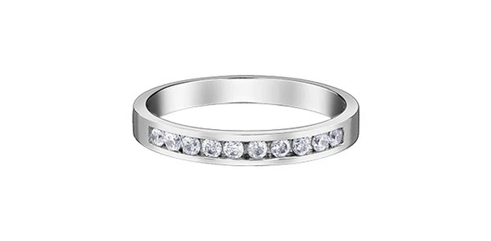 14K White Gold Diamond Channel Set Band - cttw / 4