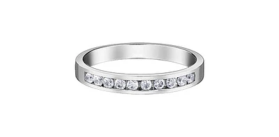 14K White Gold Diamond Channel Set Band - cttw / 4