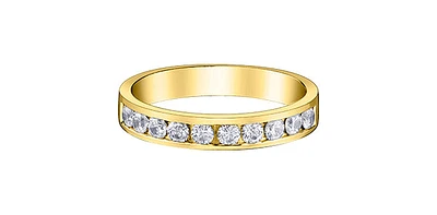 14K Yellow Gold  Diamond Anniversary Channel Set Band - cttw / 4