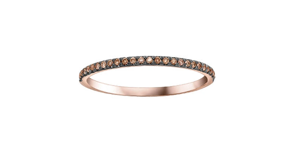 10K Rose Gold 0.10cttw Natural Brown Diamond Ring/Band