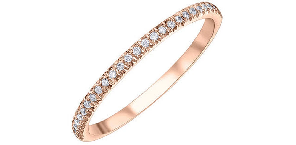 TRACKING - 10K Rose Gold 0.15cttw Diamond Pave Ring, size 6.75