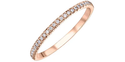 TRACKING - 10K Rose Gold 0.15cttw Diamond Pave Ring, size 6.75