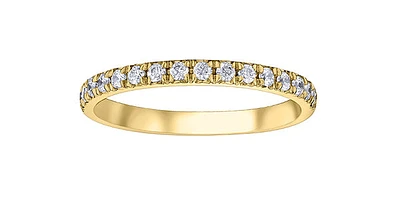 10K/14K Yellow Gold Pave Diamond Band - Diamonds cttw / 4