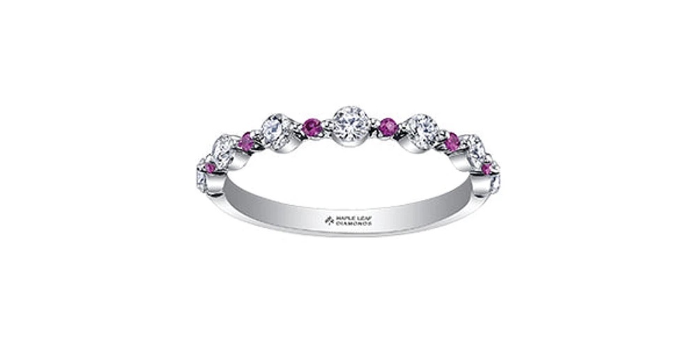 18K White Gold & Palladium Alloy (hypoallergenic) Ruby & Diamond Ring
