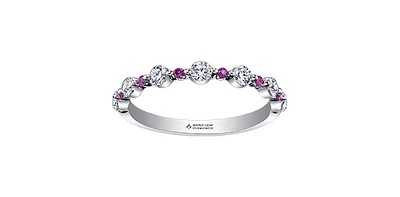 18K White Gold & Palladium Alloy (hypoallergenic) Ruby & Diamond Ring