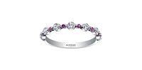 18K White Gold & Palladium Alloy (hypoallergenic) Ruby & Diamond Ring
