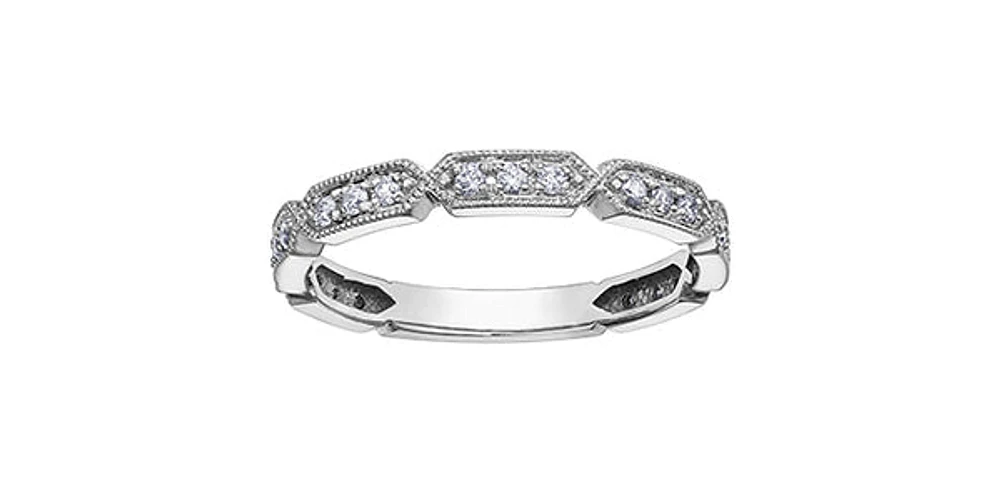 10K White Gold 0.15 cttw Diamond Ring