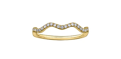 10K Yellow Gold 0.15cttw Diamond Ring - /