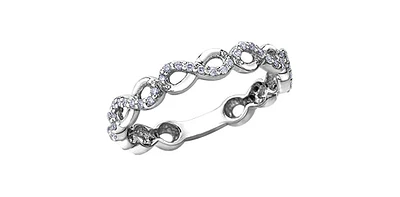 10K White Gold 0.15cttw Diamond Infinity Ring - /