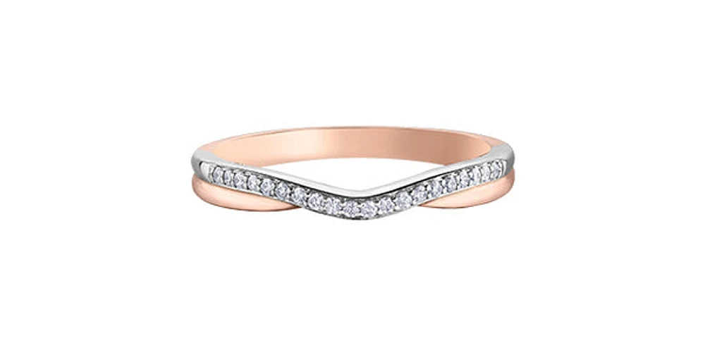 10K White & Rose Gold 0.10cttw Diamond Ring