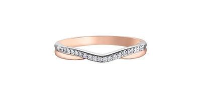 10K White & Rose Gold 0.10cttw Diamond Ring