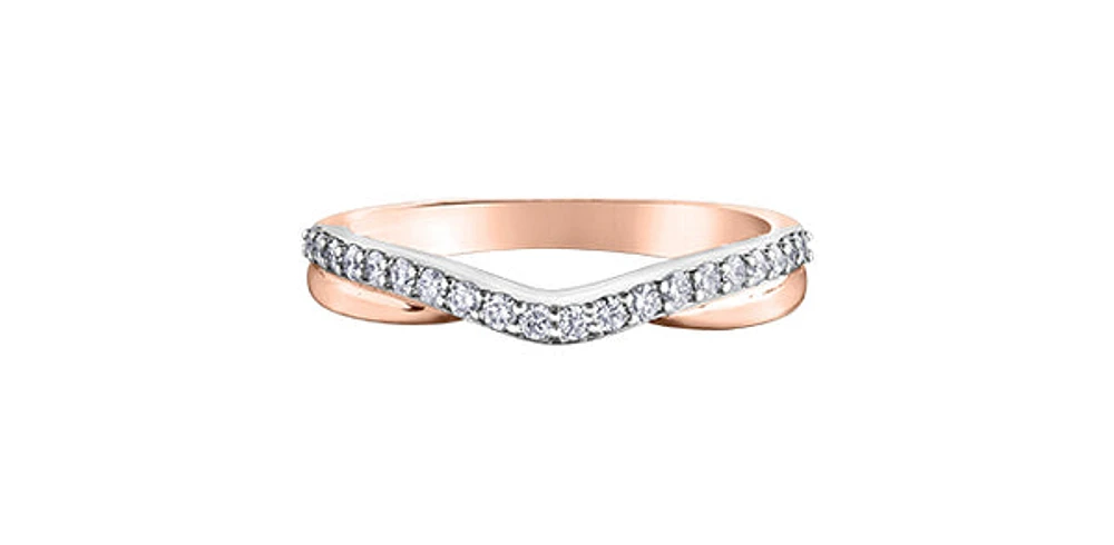14K White & Rose Gold 0.25cttw Diamond Ring