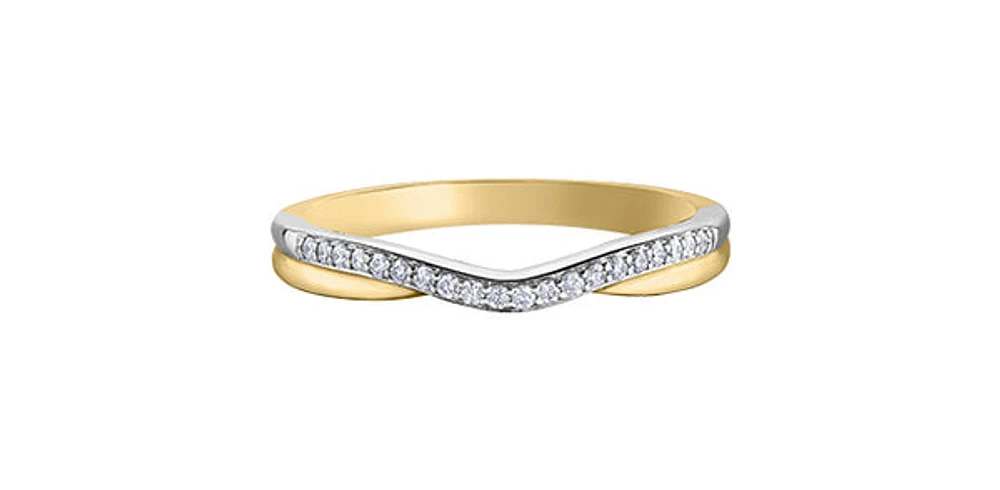 10K Yellow & White Gold 0.10cttw Diamond Ring