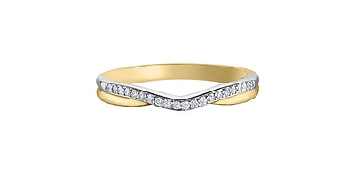 10K Yellow & White Gold 0.10cttw Diamond Ring