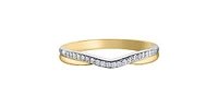 10K Yellow & White Gold 0.10cttw Diamond Ring