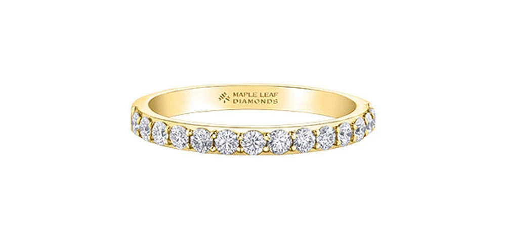 18K Yellow Gold 0.40cttw Canadian Diamond Band - size 6.5