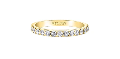 18K Yellow Gold 0.40cttw Canadian Diamond Band - size 6.5