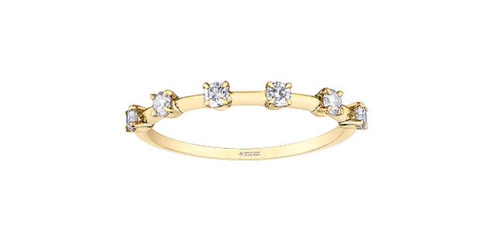 14K Yellow Gold 0.25cttw Canadian Diamond Ring - 6.5 / 4.5