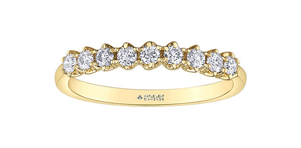 14K Yellow Gold 0.36cttw Canadian Diamond Ring - size 6.5