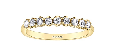 14K Yellow Gold 0.36cttw Canadian Diamond Ring - size 6.5
