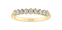 14K Yellow Gold 0.36cttw Canadian Diamond Ring - size 6.5