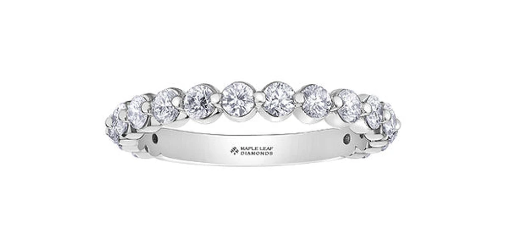 18K White Gold & Palladium Alloy (hypoallergenic) 1.00cttw Canadian Diamond Band