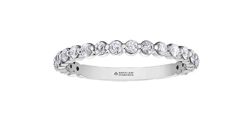 18K White Gold & Palladium Alloy (hypoallergenic) 0.50cttw Canadian Diamond Band