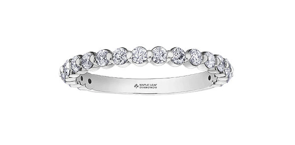 18K White Gold & Palladium Alloy (hypoallergenic) 0.60cttw Canadian Diamond Band