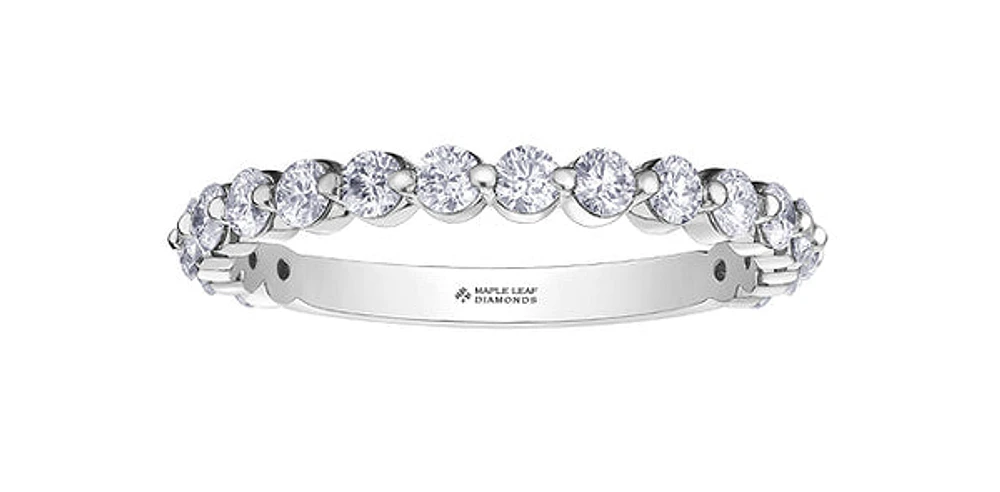 18K White Gold & Palladium Alloy (hypoallergenic) 0.75cttw Canadian Diamond Band