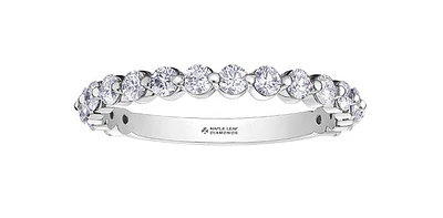 18K White Gold & Palladium Alloy (hypoallergenic) 0.75cttw Canadian Diamond Band