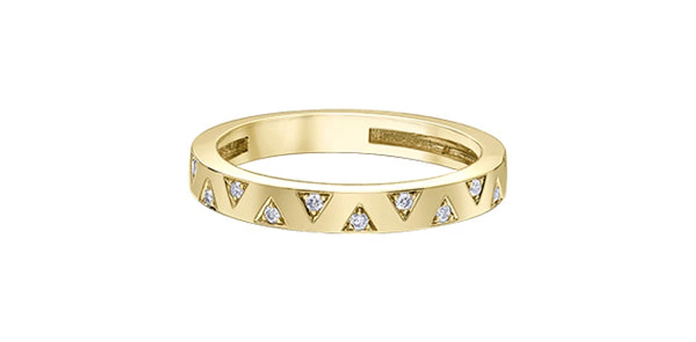 10K Yellow Gold 0.10cttw Diamond Band