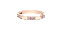 10K Rose Gold Pink Sapphire & Diamond Ring, size 5.75 - 4.5