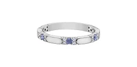 TRACKING - 10K White Gold Tanzanite & Diamond Ring, size 6.5